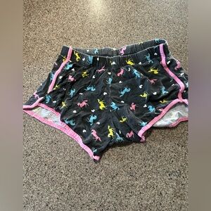 2 Cute Gray Shorts with Pink and Yellow unicorn Print